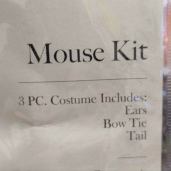 🐁 Mouse Halloween Costume ACCESSORY Kit: Tail + Ears + Neck Bow - Picture 4 of 4